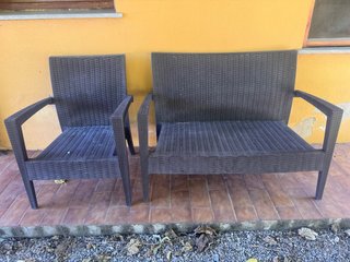 Sofá y sillón exterior ratán