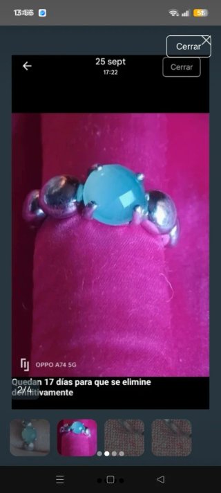 CHOLLO Anillo Viceroy Plata Piedra Azul Talla 12