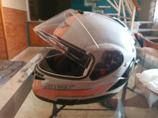 Casco Moto SHOX Mujer Blanco Rosa Gris TALLA  XS