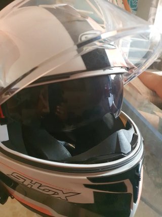 Casco Moto SHOX Mujer Blanco Rosa Gris TALLA  XS