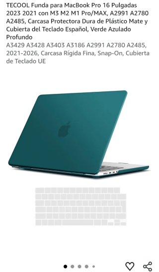 Funda MacBook Pro 16 TECOOL Verde Azulado *URGE*