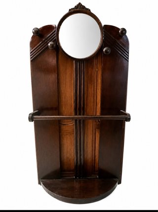 Paragüero y perchero de madera antiguo