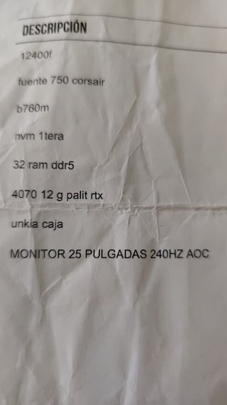 PC Gaming Completo: 12400f, RTX 4070, 32GB DDR5