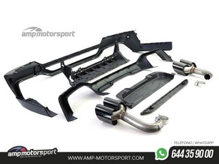 DIFUSOR TRASERO M PERFORMANCE BMW X4 G02 18-21 + COLAS DOBLES NEGRAS