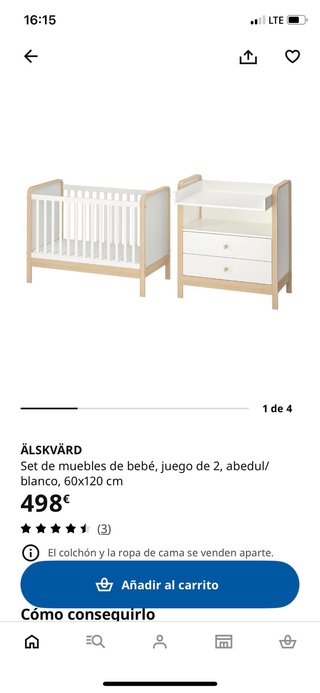Cómoda y cambiador bebé