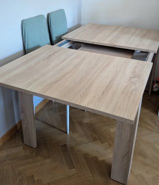 Mesa comedor extensible efecto roble
