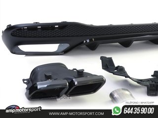 DIFUSOR TRASERO MERCEDES GLS X166 15-19 + COLAS NEGRAS