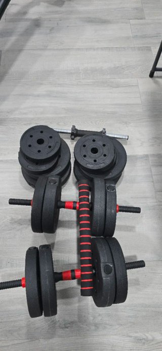 Juego de pesas y mancuernas ajustables