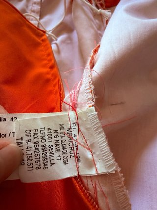 Vestido Sevillana Volantes Talla Única Naranja