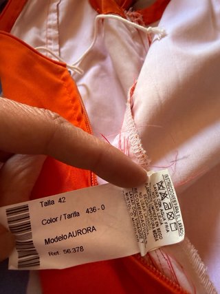 Vestido Sevillana Volantes Talla Única Naranja