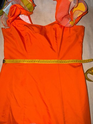 Vestido Sevillana Volantes Talla Única Naranja