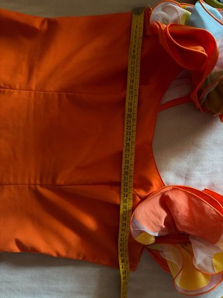 Vestido Sevillana Volantes Talla Única Naranja