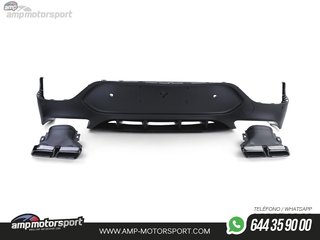 DIFUSOR TRASERO CON COLAS NEGRAS PARA MERCEDES GLC COUPE C253 NEGRO MATE