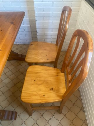 Conjunto mesa comedor pino