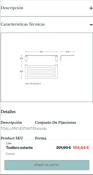 Estantería Toallero Cosmic Line Metal Plata