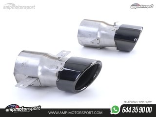 DIFUSOR TRASERO NEGRO BRILLO CON COLAS SIMPLES NEGRAS PARA MERCEDES CLASE A V177