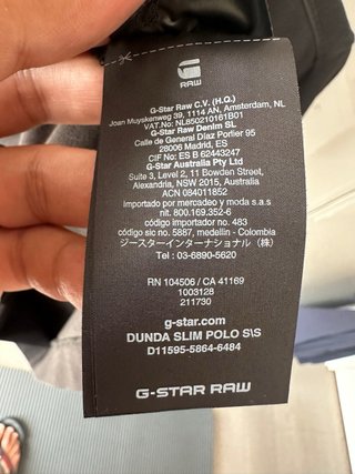 Polo G-Star RAW Nero Taglia L Slim Fit