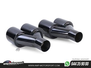 DIFUSOR TRASERO BRILLO BMW SERIE 5 F10/F11 + COLAS DOBLES NEGRAS