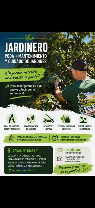 JARDINERO. PODA, MANTENIMIENTO Y CUIDADO DE JARDIN