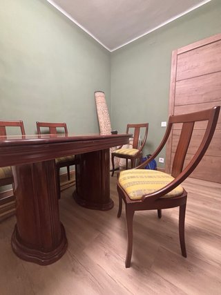 Mesa comedor extensible madera 165-230cm +6 sillas