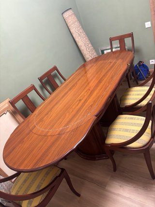 Mesa comedor extensible madera 165-230cm +6 sillas