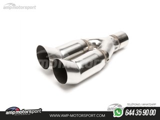 COLA DE ESCAPE DOBLE REDONDA TIPO DTM 76MM