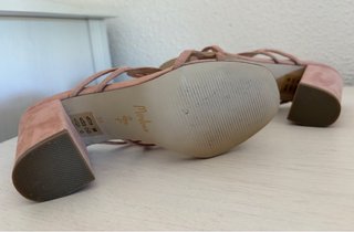 Sandalias Tacón Menbur Rosa Maquillaje (Talla 35)