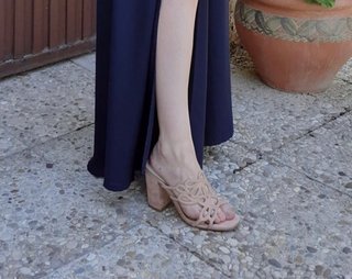 Sandalias Tacón Menbur Rosa Maquillaje (Talla 35)