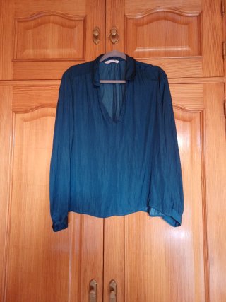 Blusa Teal Manga Larga
