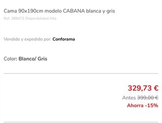 Cama infantil tipo casita