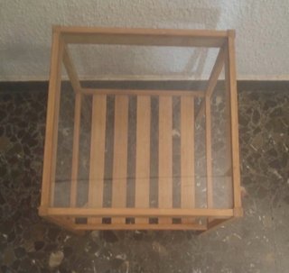 Mesita Nesna Ikea Bambú y Cristal