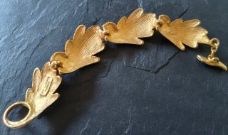 Pulsera Vintage Guy Laroche Hojas Texturizadas