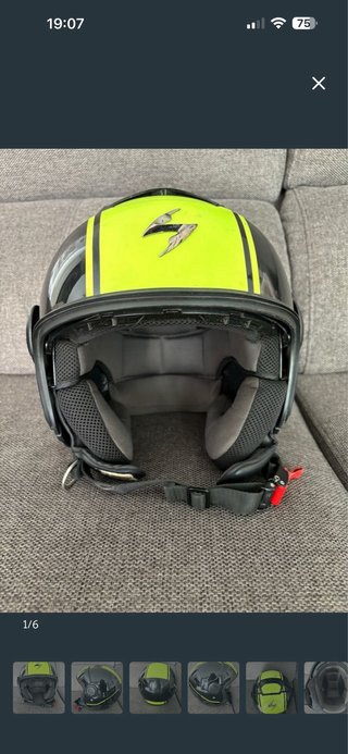 Casco Scorpion Moto Negro y Amarillo