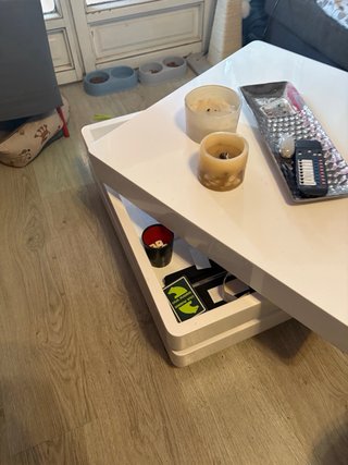 Mesa centro madera lacada blanca