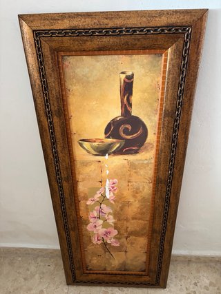 2 Cuadros Imitación Óleo Flor y Jarrones