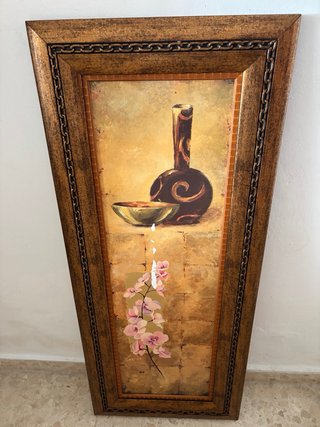 2 Cuadros Imitación Óleo Flor y Jarrones