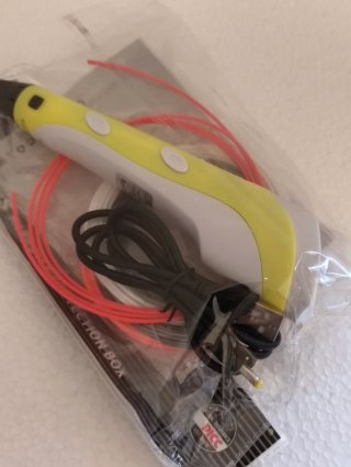 Penna 3D Gialla con filamenti