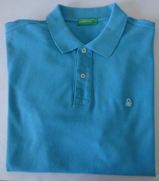 POLO BENETTON AZUL CLARO TALLA L MANGA CORTA