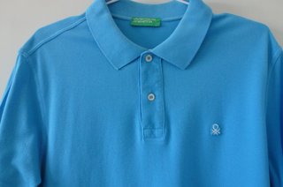 POLO BENETTON AZUL CLARO TALLA L MANGA CORTA