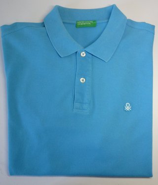POLO BENETTON AZUL CLARO TALLA L MANGA CORTA