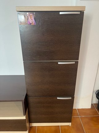 Mueble salón modular beige y marrón