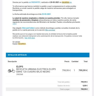 Bicicleta Eléctrica DECATLON ELOPS 120e negra