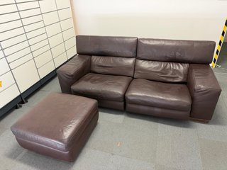 SOFÁ Y OTOMANA NATUZZI MOTORIZADO PIEL ORIGINAL