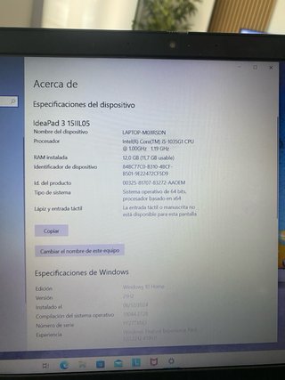 Portátil Lenovo Ideapad 3 Gris