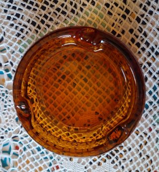 Posacenere Vintage Vecchia Romagna  Vetro Ambrato