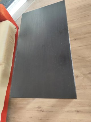 Mesa de centro madera negra con almacenaje