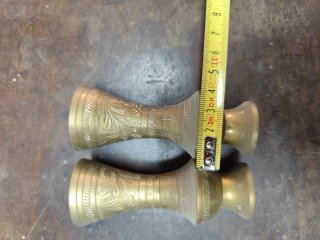 Juego de 2 jarrones pequeños dorados