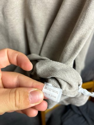 Brunello Cucinelli Polo a Manica Lunga Beige/Grigio