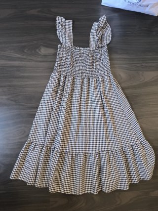Vestido cuadros marrón y blanco