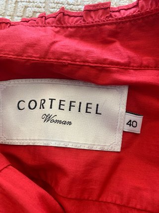 Camisa Cortefiel Roja Manga Larga Mujer